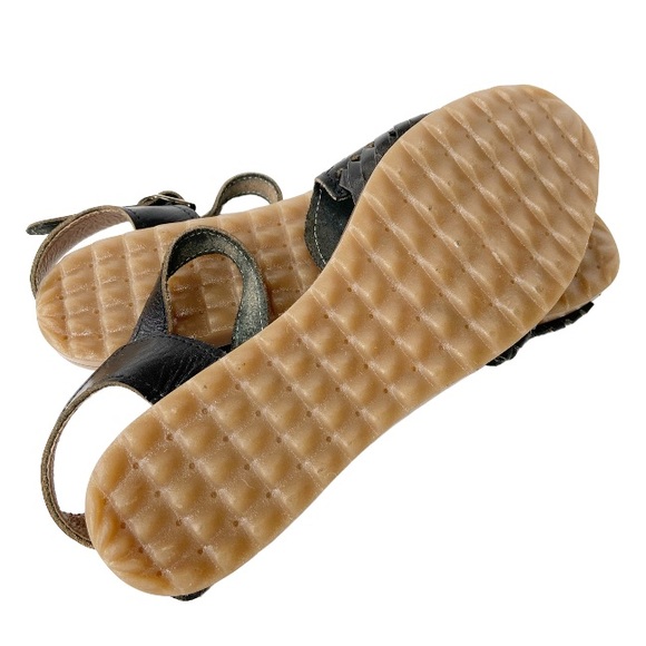 D’Lolos Mexican Black Tooled Leather Huarache Sandals Size 9 - Picture 7 of 12